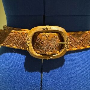 Vintage handmade brown leather belt from Arizona,  original owners, 1960's.